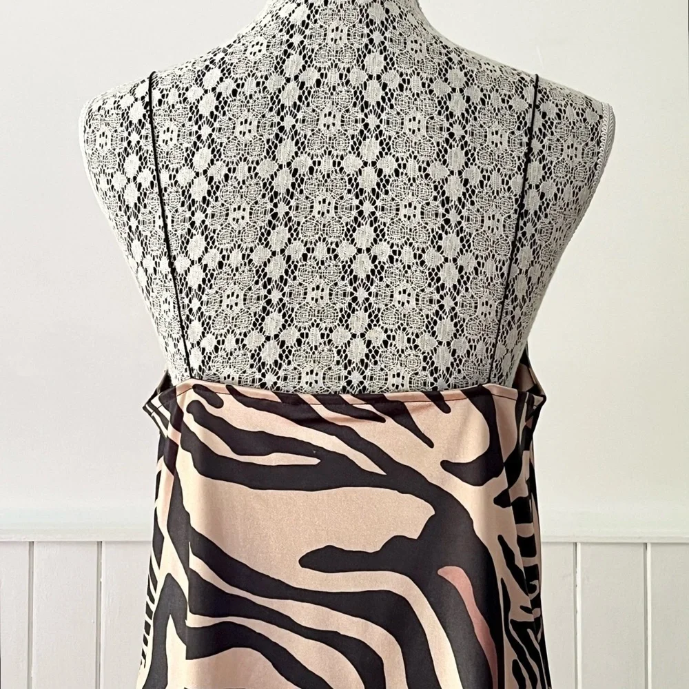 Zara Animal Print Slip Dress Size M - Picture 8 of 15